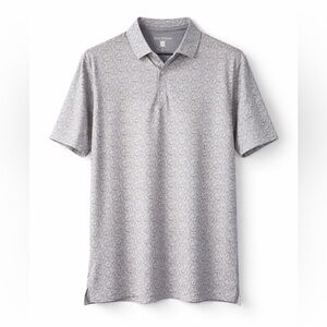 NWOT Hickey Freeman Grey & White Pattern Golf Polo Shirt Size: Medium